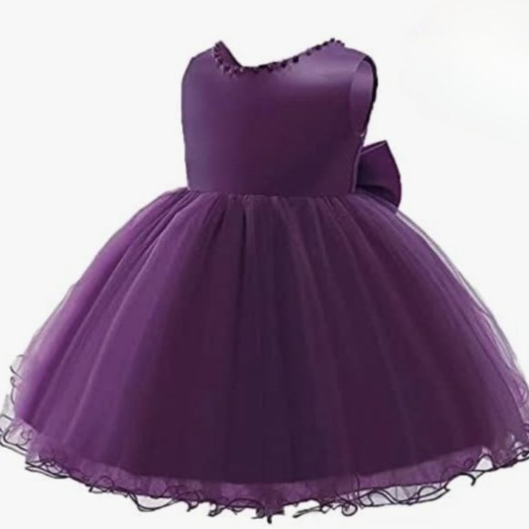 Baby Girls Ruffle Lace Backless Pageant Wedding Party Flower Dress 18-24 M - Picture 7 of 7